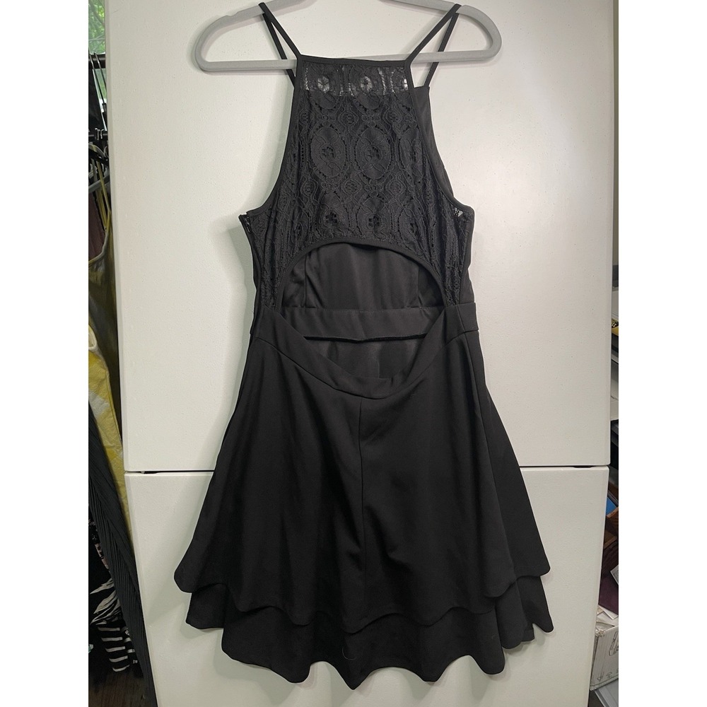 Lace Back Cut-Out Halter Built-In Padded Bra Side-Zip XL Party Evening NWT - Picture 8 of 14